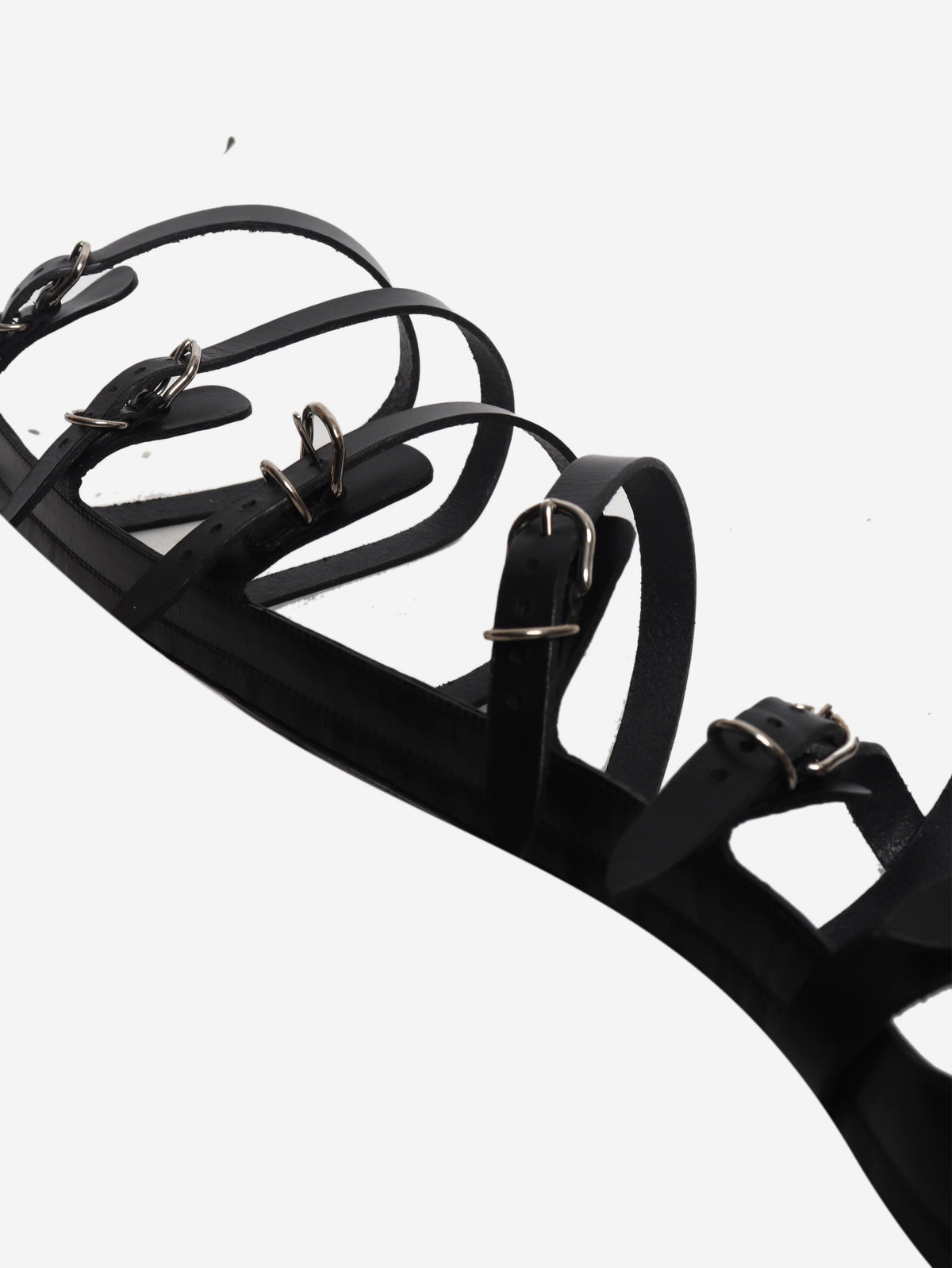 Black leather knee-high sandals - size EU 37 Flat Sandals Balenciaga 