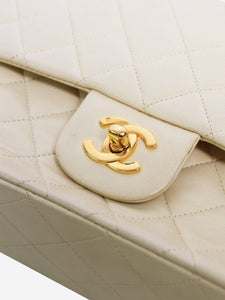 Chanel Cream vintage 1994 medium lambskin Classic Double Flap bag