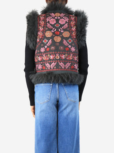 Antik Batik Faux fur embroidered gilet - size XS