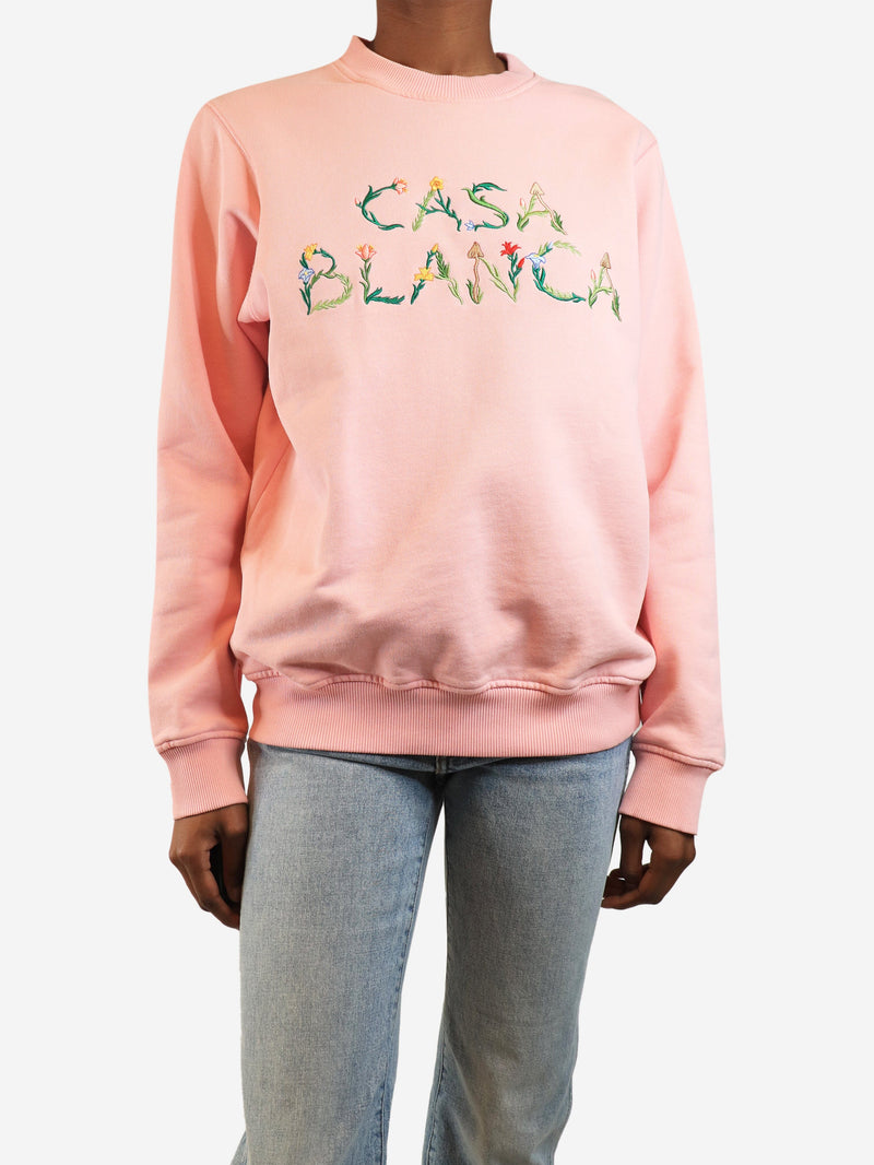 Pink embroidered sweatshirt- size XS Tops Casablanca 