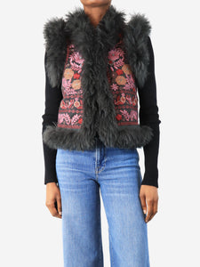 Antik Batik Faux fur embroidered gilet - size XS