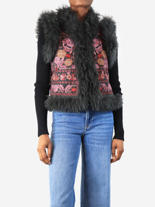 Antik Batik Faux fur embroidered gilet - size XS