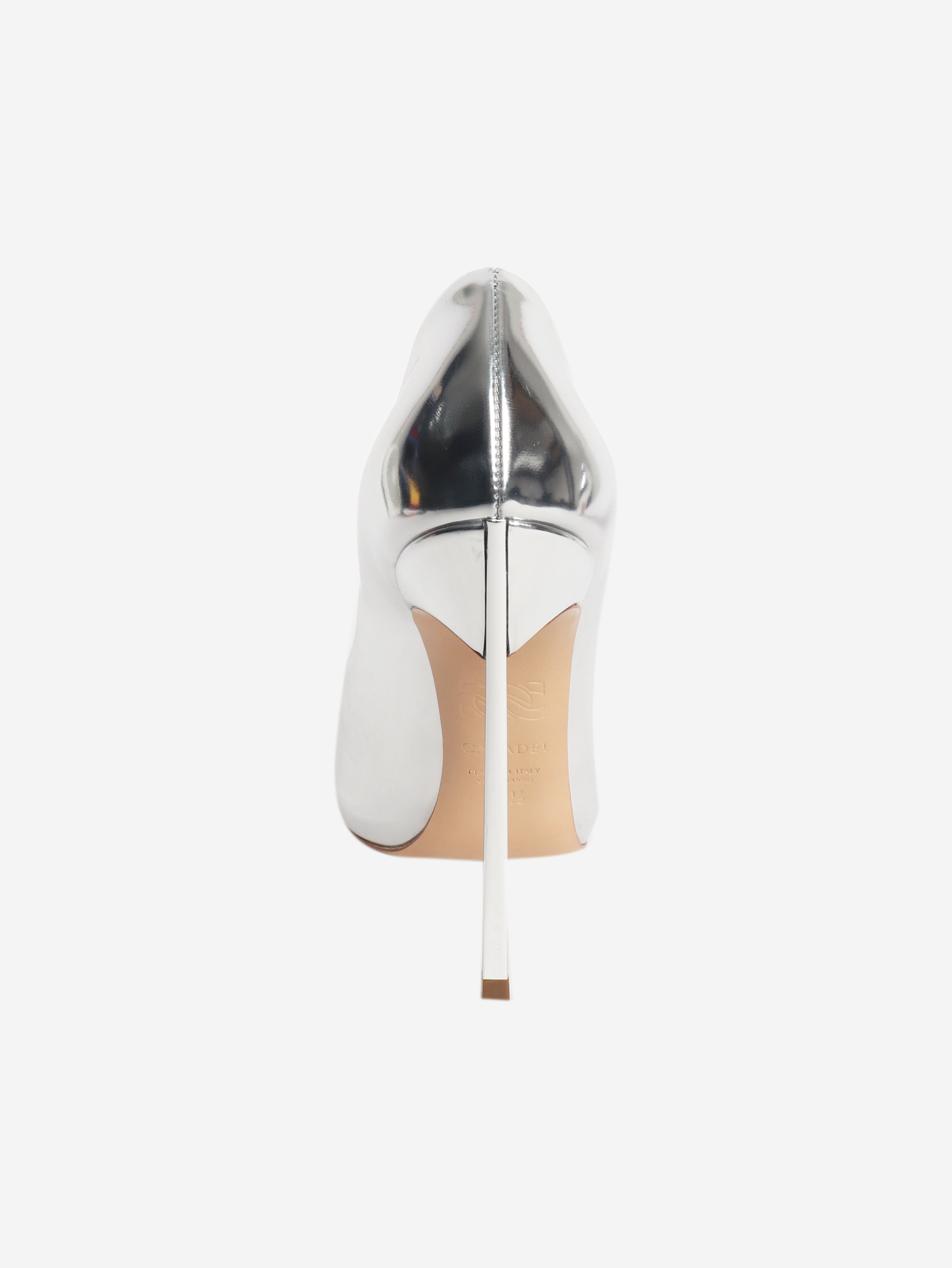 Silver metallic leather pumps - size EU 37.5