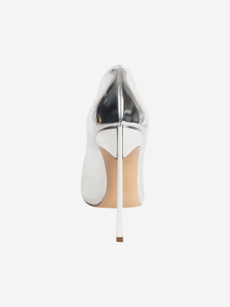 Silver metallic leather pumps - size EU 37.5