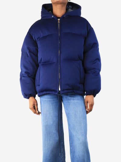 Blue hooded puffer jacket - size UK 6 Coats & Jackets Prada 