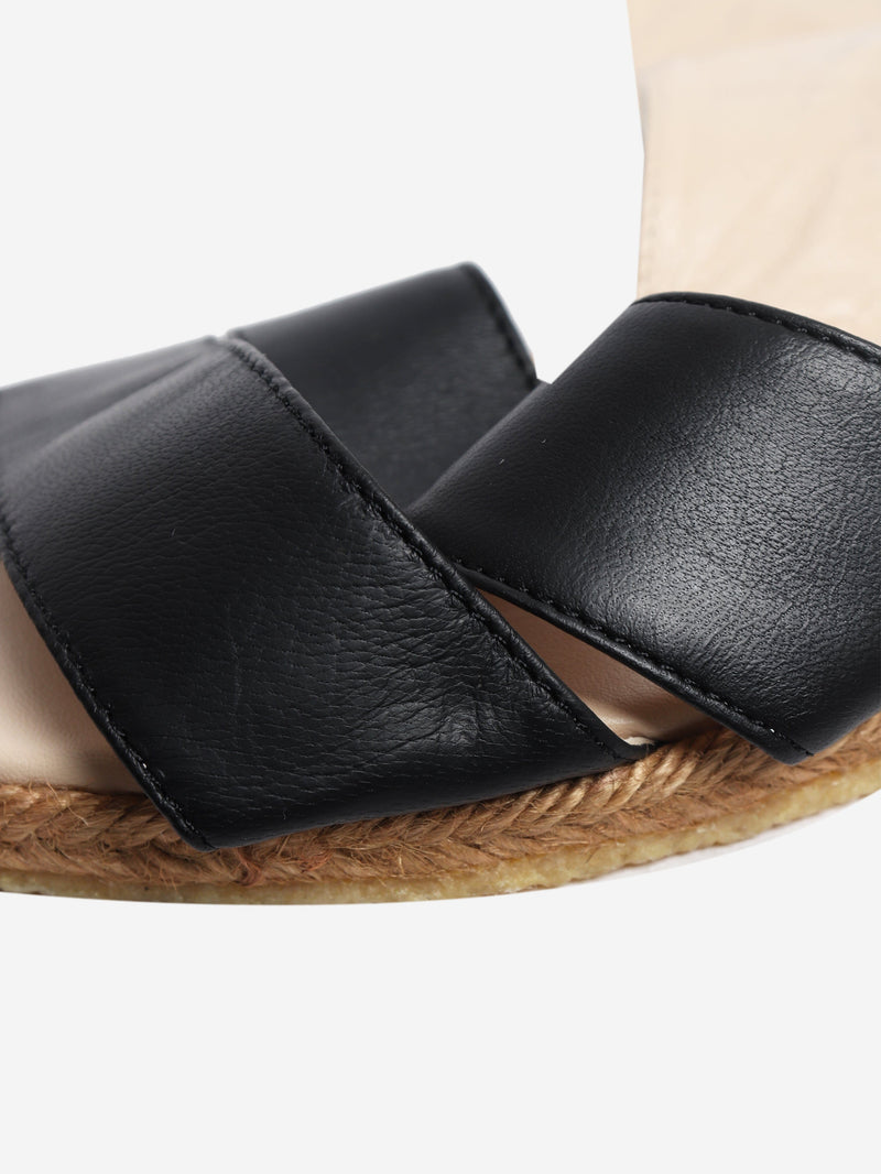 Black soft leather tie-up sandals - size EU 37 Flat Shoes Chloe 