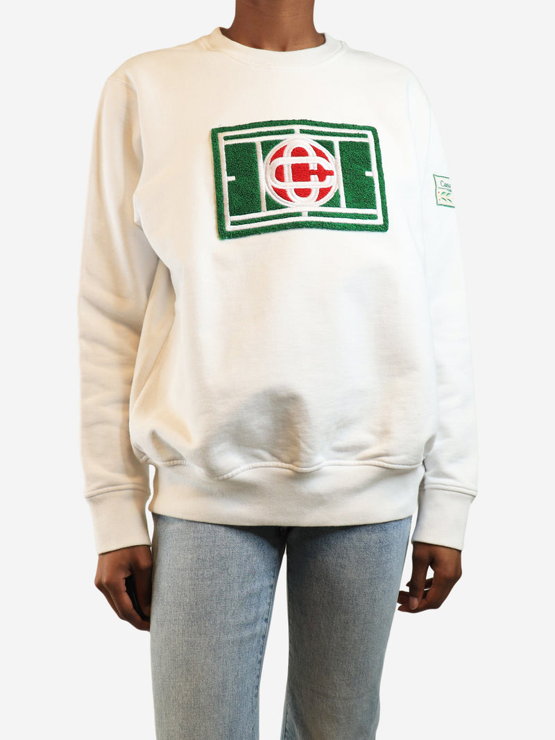 White embroidered sweatshirt- size XS