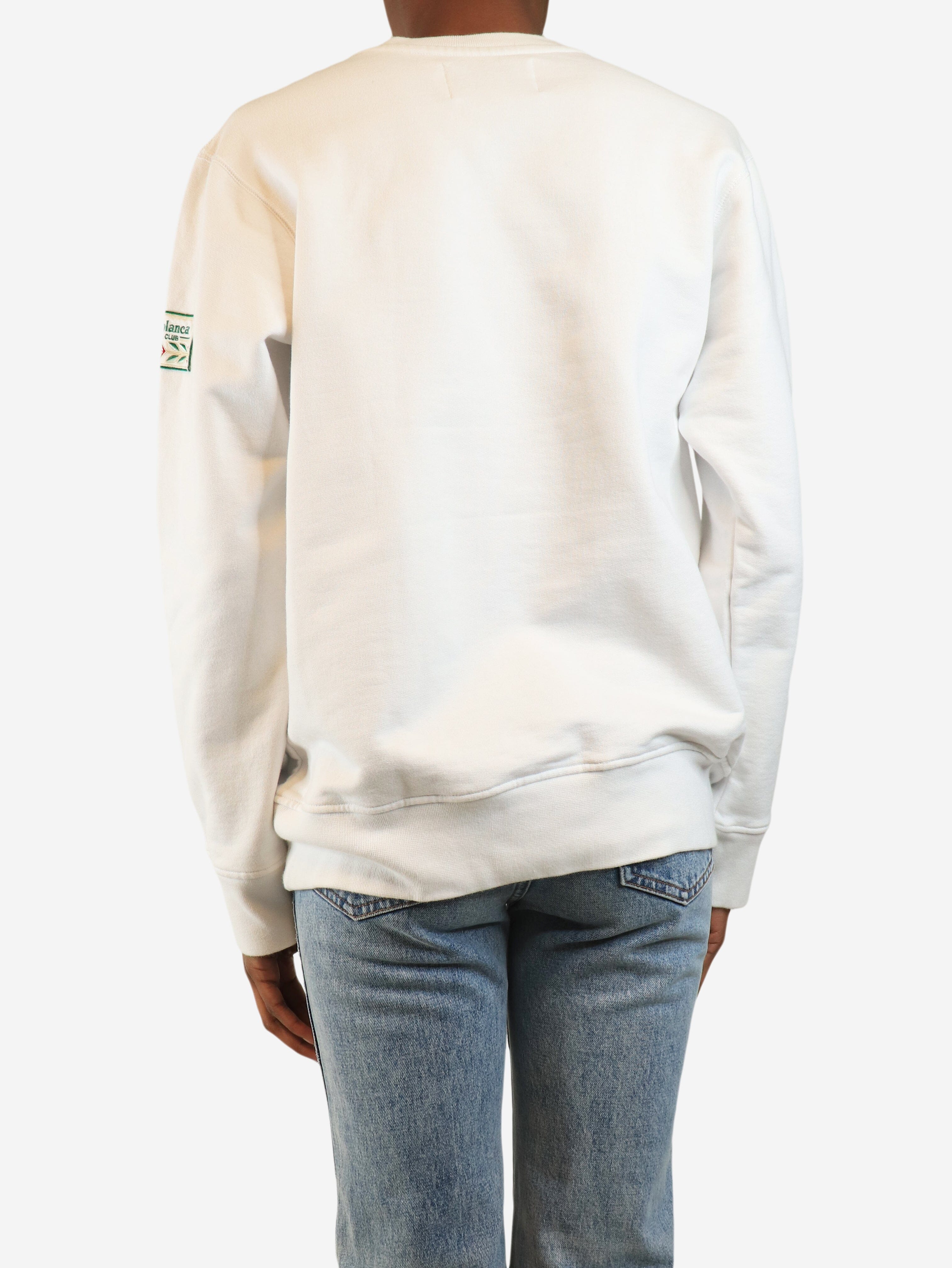 White embroidered sweatshirt- size XS