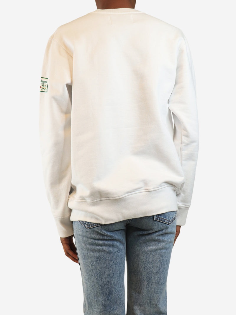 White embroidered sweatshirt- size XS