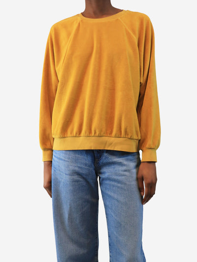 Mustard velour sweatshirt - size S Tops Suzie Kondi 