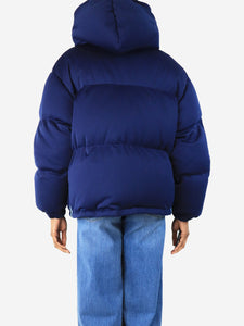 Prada Blue hooded puffer jacket - size UK 6