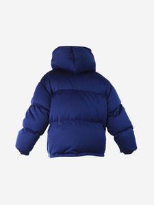 Prada Blue hooded puffer jacket - size UK 6