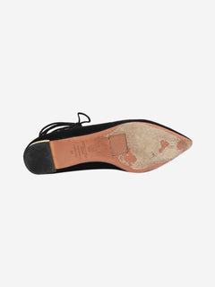 Black Suede lace-up flat shoes - size EU 38 Flat Shoes Aquazzura 