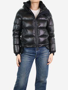 Templa Black gloss long-sleeved puffer jacket - size S