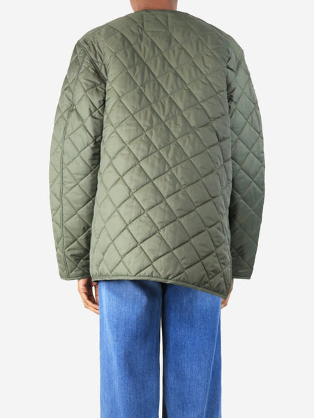 Green Lavenham bias quilted jacket - size XS alternate image