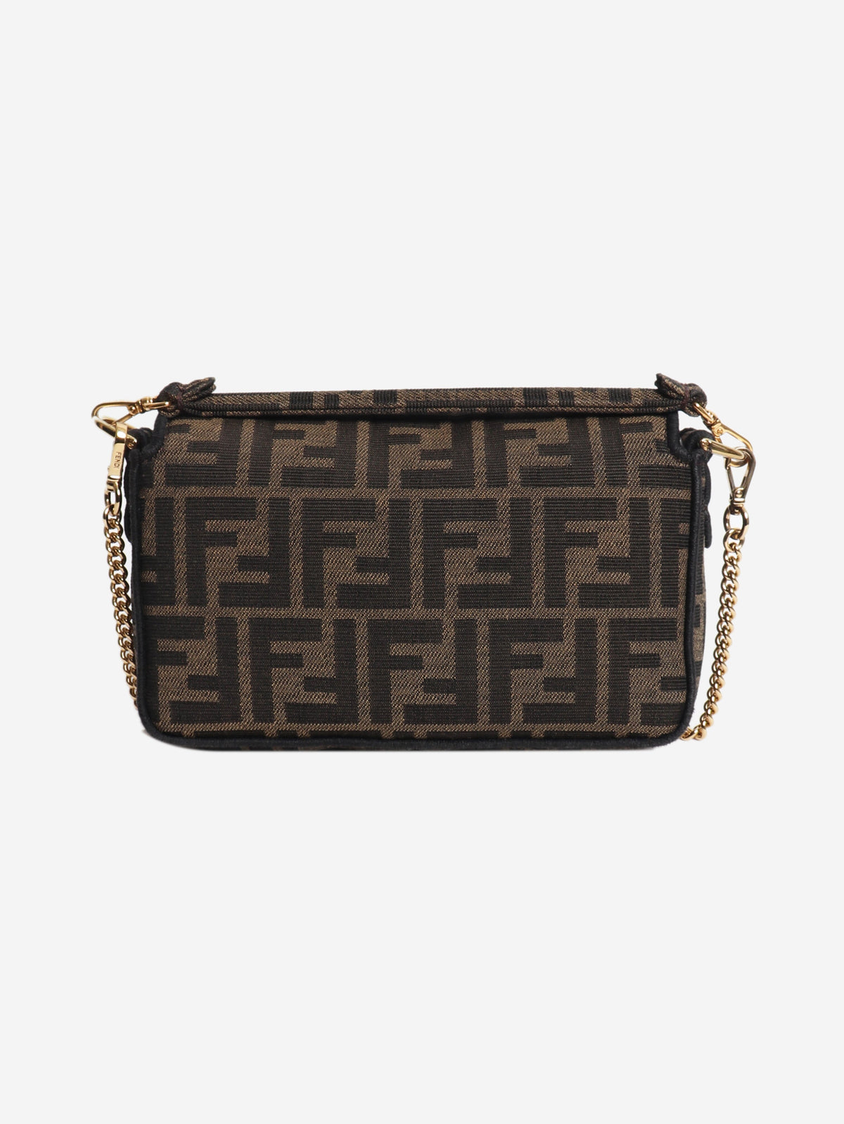 Brown FF jacquard mini baguette bag Shoulder bags Fendi 