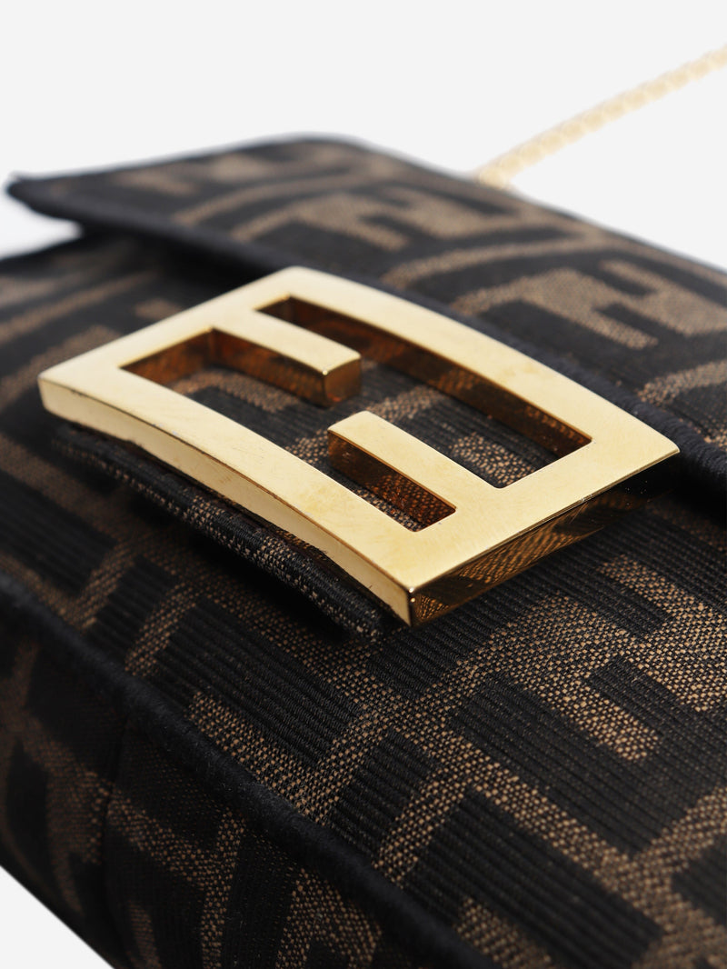Brown FF jacquard mini baguette bag Shoulder bags Fendi 