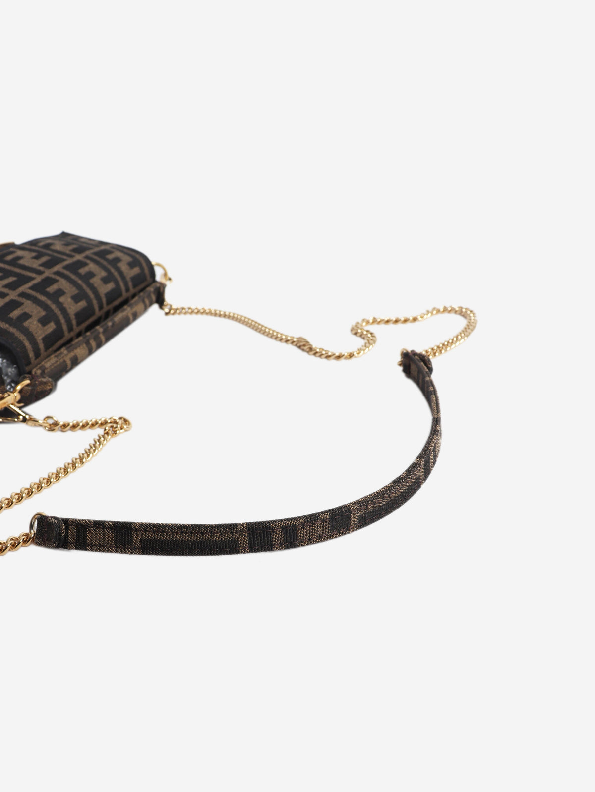 Brown FF jacquard mini baguette bag Shoulder bags Fendi 