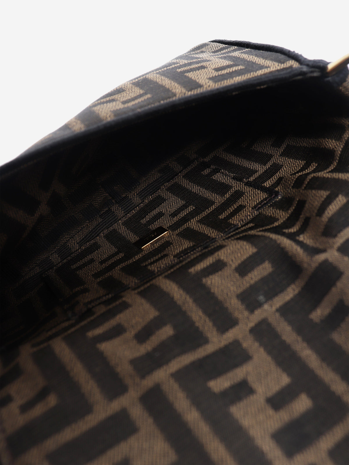 Brown FF jacquard mini baguette bag Shoulder bags Fendi 