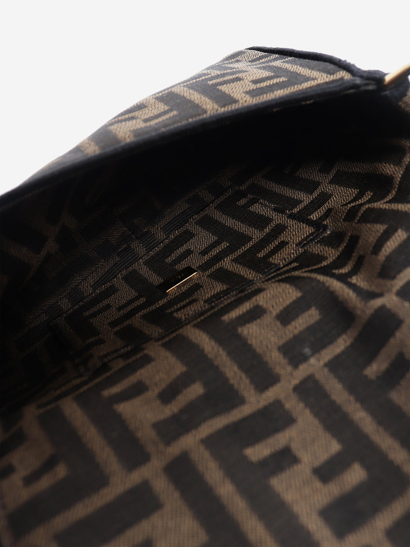 Brown FF jacquard mini baguette bag Shoulder bags Fendi 