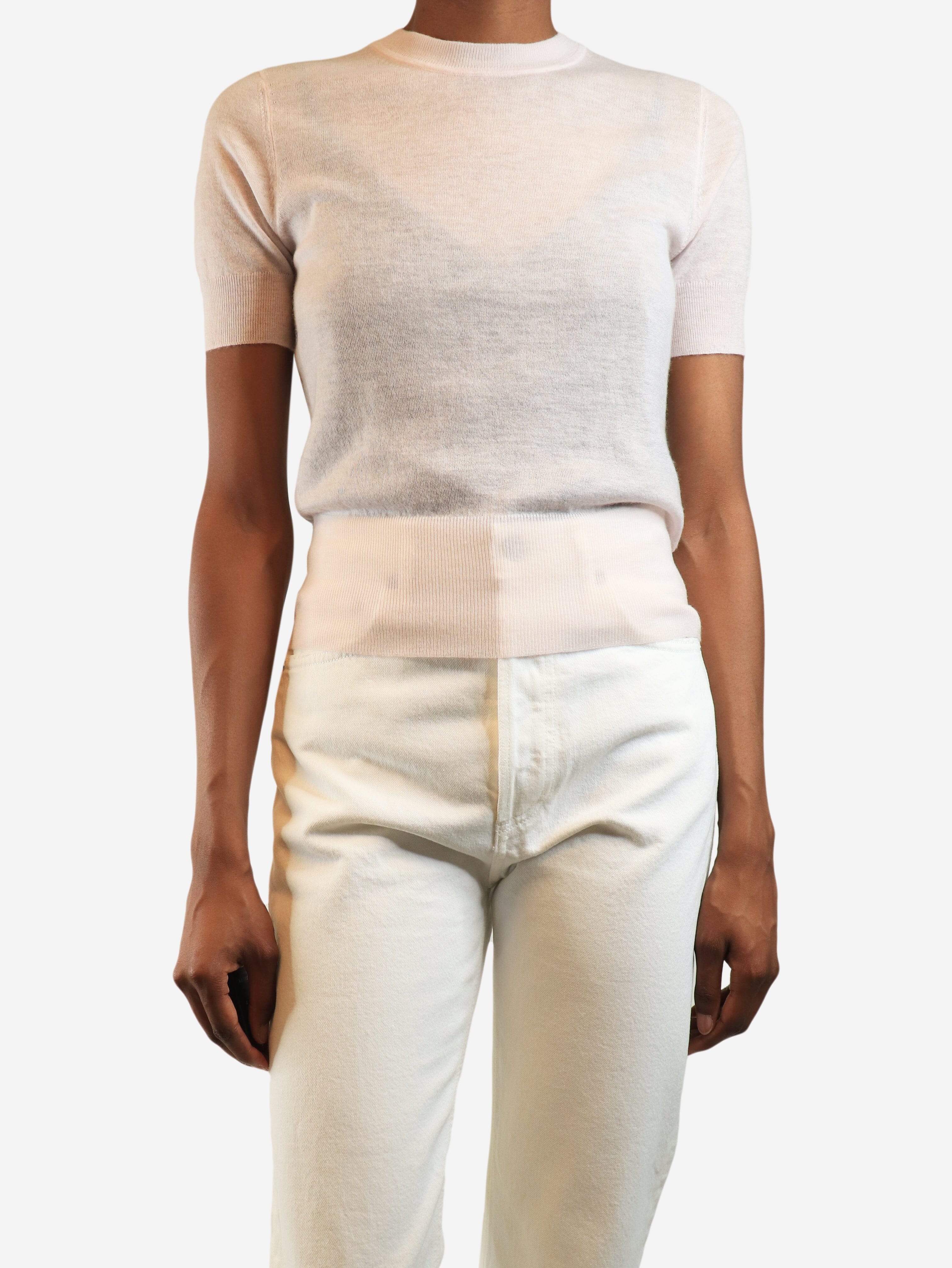 Pink fine knit sweater - size S