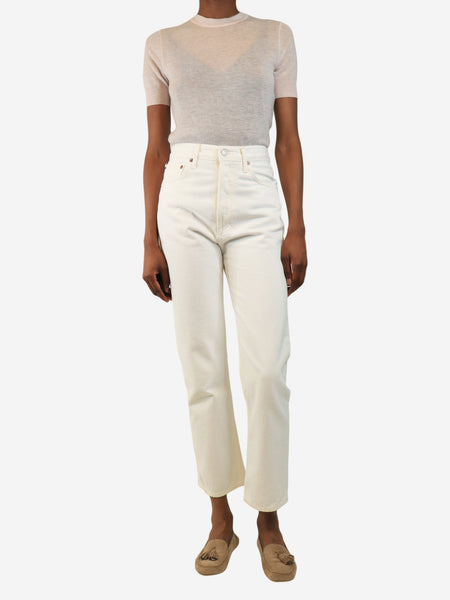 White straight-leg jeans - size UK 6 alternate image