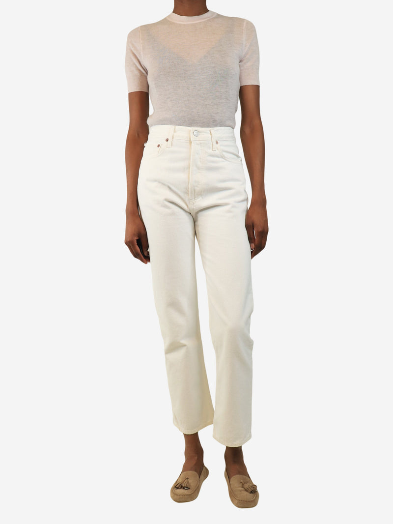 White straight-leg jeans - size UK 6 Trousers Agolde 