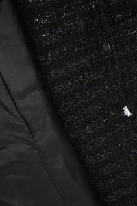 Alessandra Rich Black double-breasted shimmer blazer - size UK 8