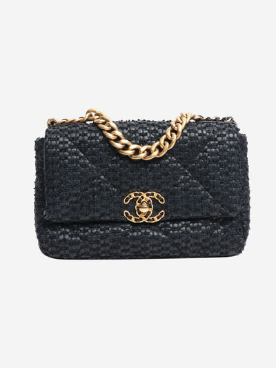 Navy 19 raffia tweed flap bag Bags Chanel 
