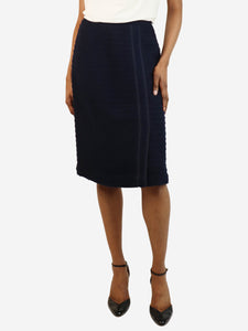 Chanel Blue boucle midi skirt - size UK 12