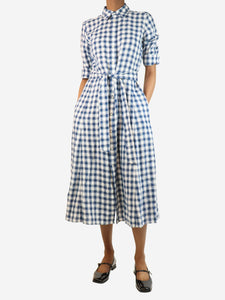 Polo Ralph Lauren Blue and white check shirt dress - size UK 6