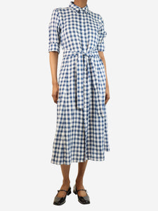 Polo Ralph Lauren Blue and white check shirt dress - size UK 6