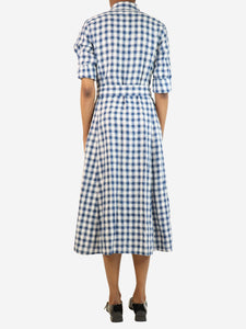 Polo Ralph Lauren Blue and white check shirt dress - size UK 6