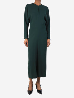 Dark green wool-blend crepe midi dress - size UK 6 Dresses Victoria Beckham 