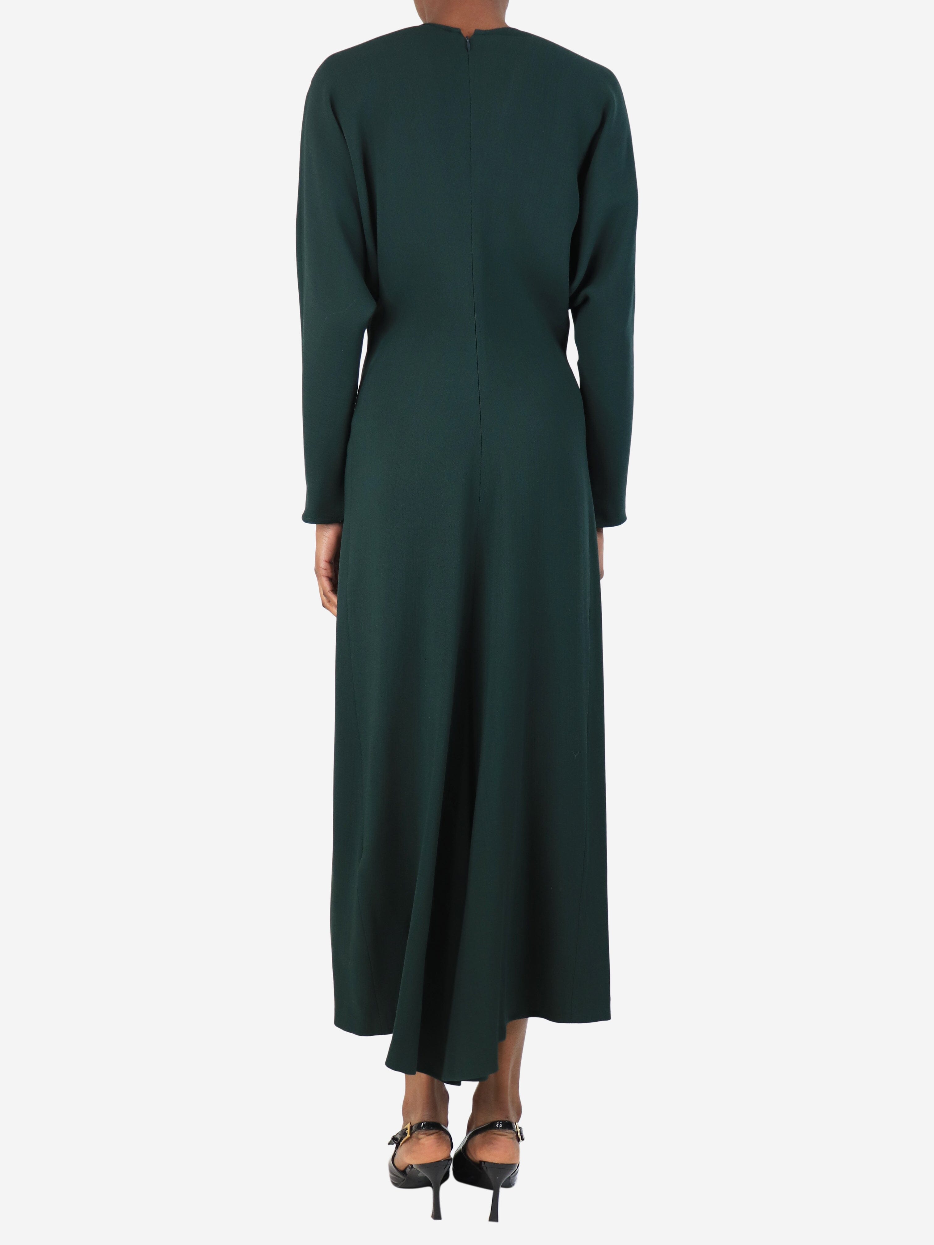Dark green wool-blend crepe midi dress - size UK 6 Dresses Victoria Beckham 