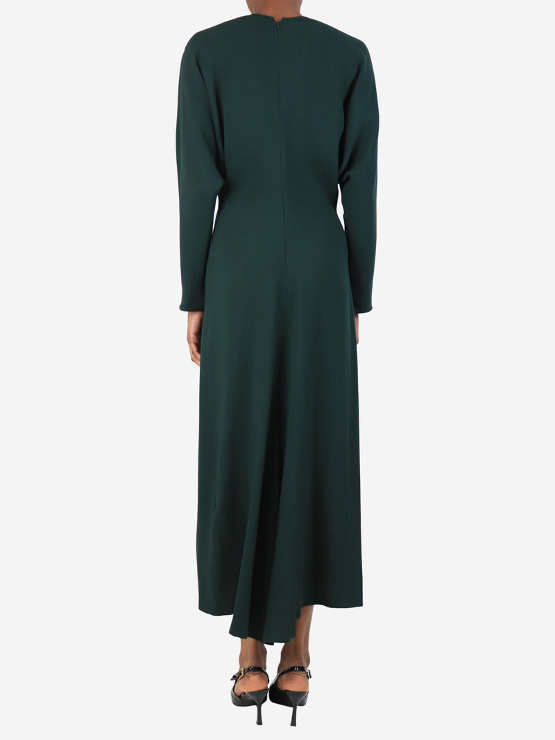 Dark green wool-blend crepe midi dress - size UK 6 Dresses Victoria Beckham 