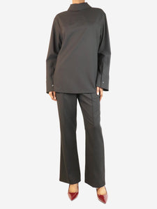 Loewe Black wide-leg trousers and collar top - size XS