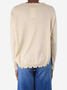 Kujten Neutral distressed cashmere jumper - size XS
