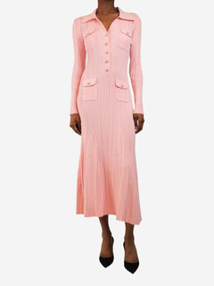 Pink ribbed knit midi dress - size S Dresses self-portrait 