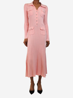 Pink ribbed knit midi dress - size S Dresses self-portrait 