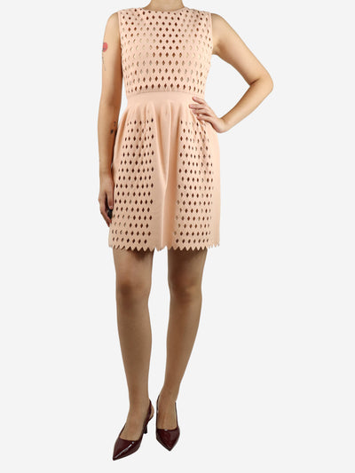 Blush pink sleeveless cutout midi dress - size UK 10 Dresses Fendi 