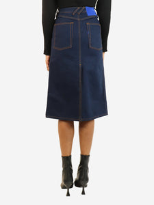 Burberry Indigo denim midi skirt - size UK 2