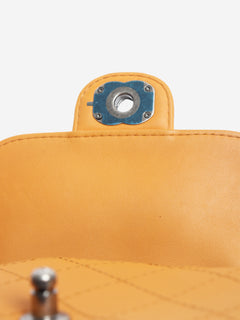 Orange 2014 diamond-quilted mini flap bag