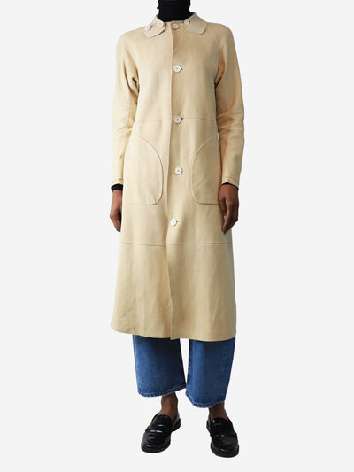 Cream suede midi coat - size UK 6 Coats & Jackets Ralph Lauren 