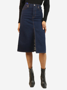 Burberry Indigo denim midi skirt - size UK 2