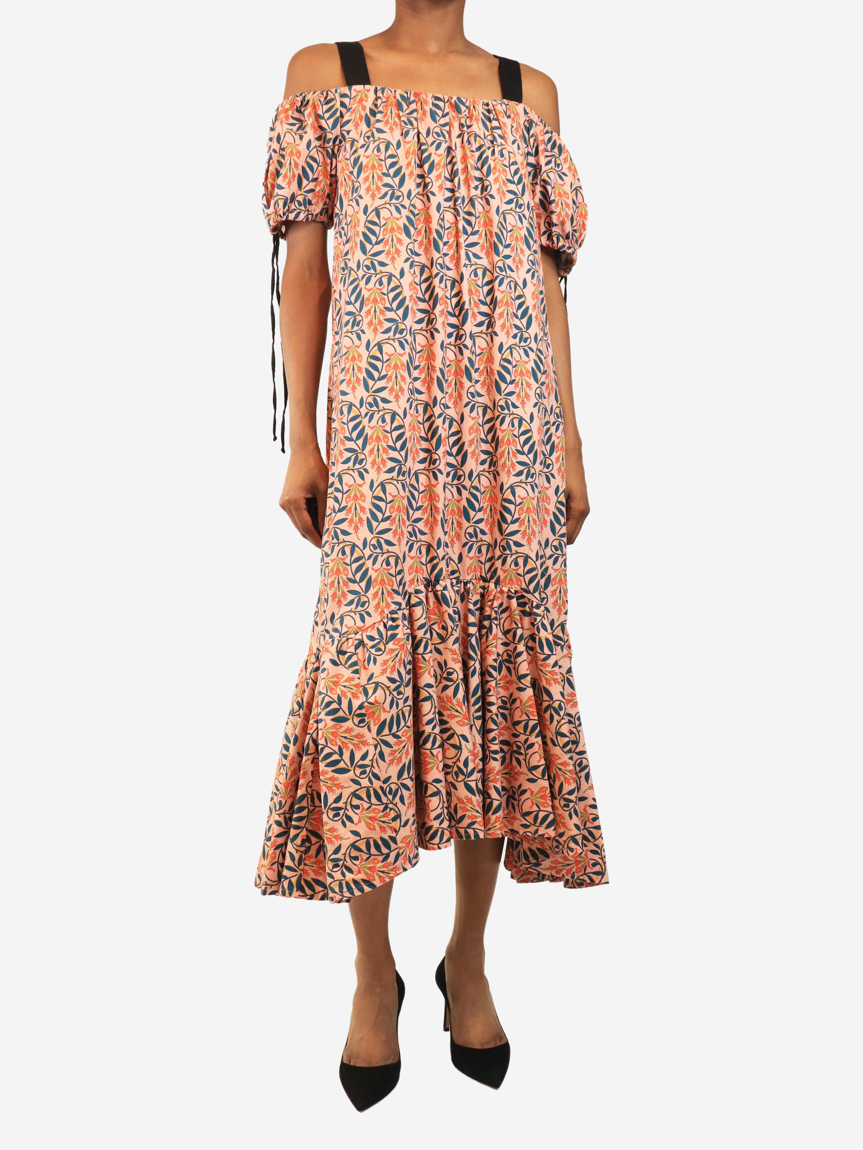Pink floral printed midi dress - size S Dresses Agua Bendita 