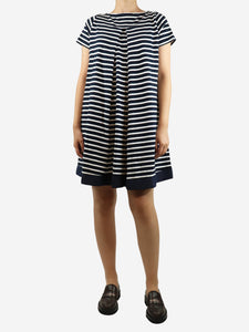 Sacai Navy blue striped midi dress - size UK 8