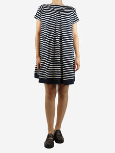 Sacai Navy blue striped midi dress - size UK 8