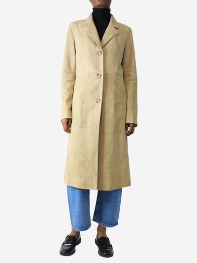 Neutral suede notched lapel jacket - size UK 6 Coats & Jackets Toteme 