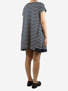 Sacai Navy blue striped midi dress - size UK 8